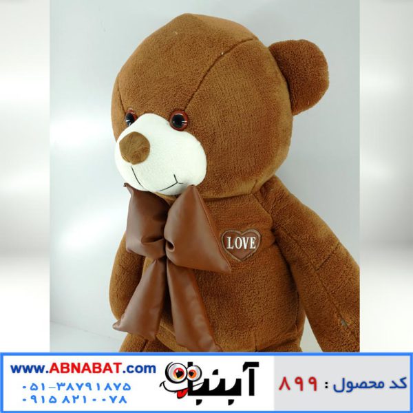 عروسک خرس قهوه ای پاپیون دار